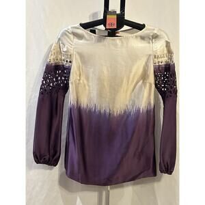 NWT Tory Burch Pearson Blouse in Plum Dip Dye Women's size 2
